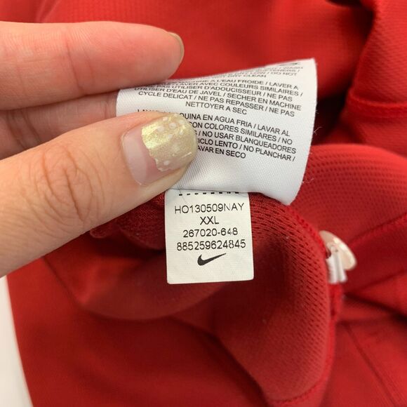 Nike Classic Polo Shirt Mens XXL 2XL Red Sweat Wicking Dri Fit Performance Golf - Picture 11 of 13